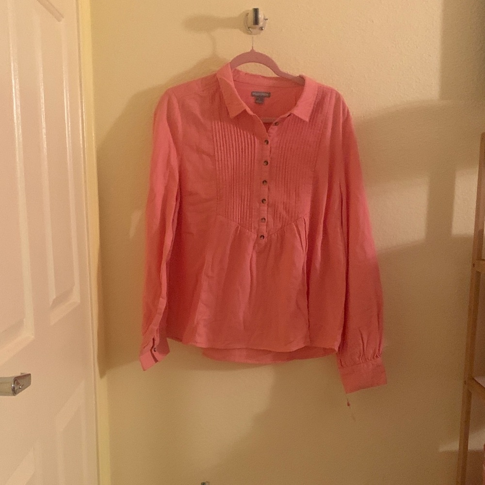 NWT Falls Creek Coral Button-Up Blouse